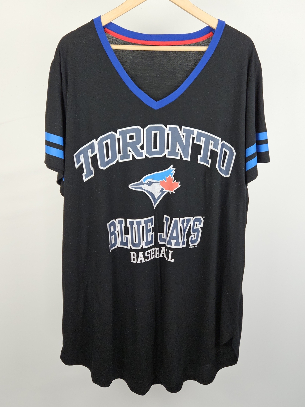 Toronto Blue Jays Sleep Shirt Nightgown Women’s Large Oversized V-Neck Lounge